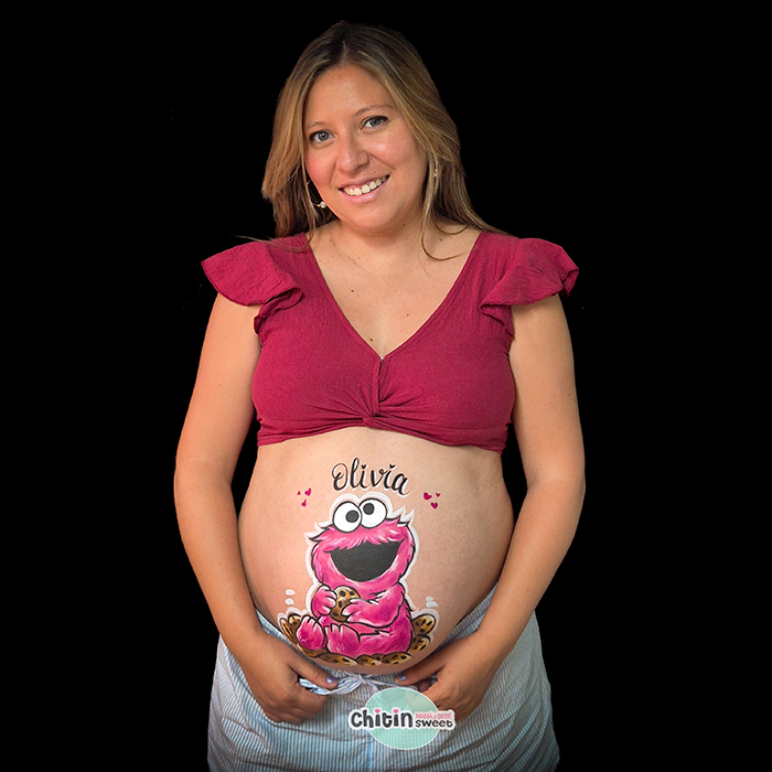 belly painting-elda-embarazada-monstruo galletas-babyshower-alicante-ecografia